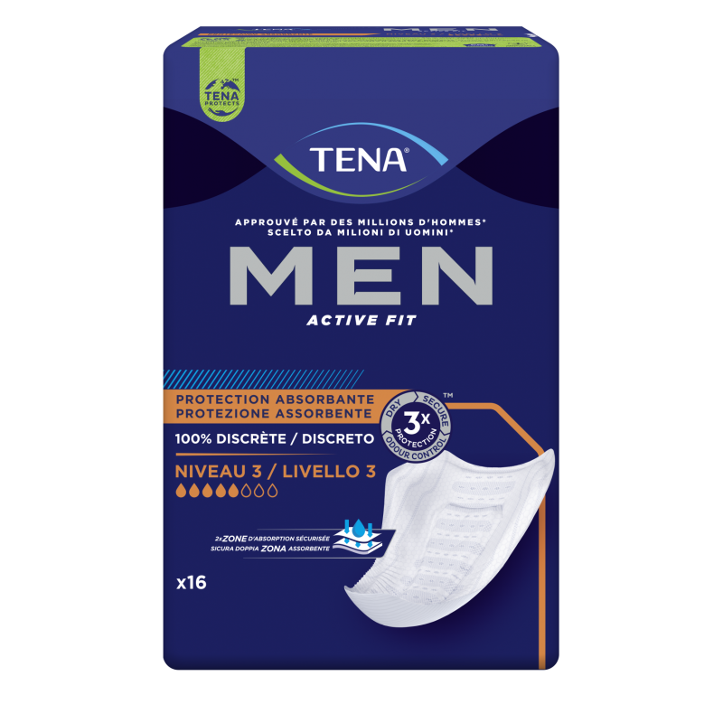 TENA Men Niveau 3 - Protection ultime pour fuites urinaires modérées et fortes