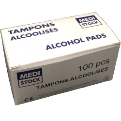 Tampons imprégnés d'alcool à 70%